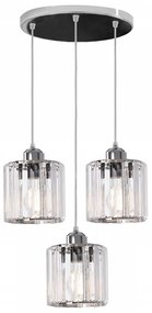Toolight Toolight, závesné krištáľové svietidlo 3xE27 APP510-3CPR, strieborná, OSW-08550