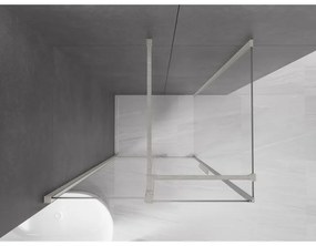Mexen Velar, sprchový kút s posuvnými dverami 90 x 70 cm, 8mm číre sklo, brúsená oceľ, 871-090-070-01-97