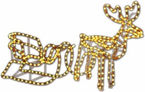 Svetelná dekorácia - vianočný sob, 140 cm, teple biely