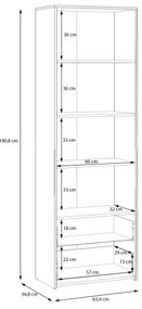 Knižnica URO dub artisan/biela