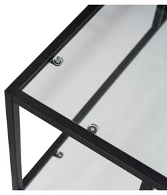 Konferenčný stolík Uranus Black s transparentným sklom