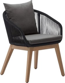 Čierne drevené záhradné kreslo Portalo – Kave Home