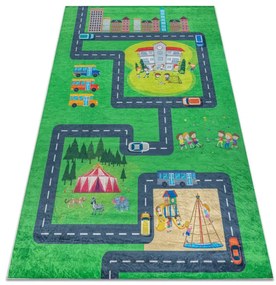 Detský koberec protišmykový BAMBINO 2660 zelený / sivý