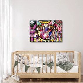 Obraz - Street art - sova (90x60 cm)