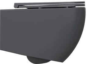 Isvea Isvea, INFINITY závesná WC misa, Rimless, 36,5x53cm, antracit, 10NF02004-2C