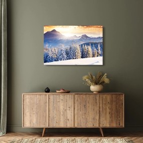 Obraz - Horská krajina v zime (90x60 cm)