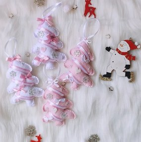 Ručne šité vianočné ozdoby - Stromčeky