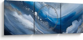 Obraz - Abstrakcia oceánu (s hodinami) (90x30 cm)