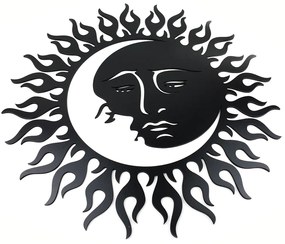Veselá Stena Drevená nástenná čierna dekorácia Deň a noc