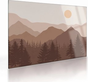 Sklenený obraz - Hnedé pohorie N⁰1 (70x50 cm)