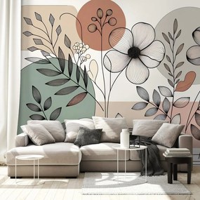 Fototapeta abstraktné kvety a listy