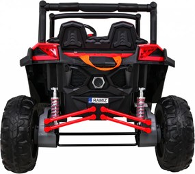 Ramiz UTV-MX batériová bugina pre deti Červená + pohon 4x4 + diaľkové ovládanie + LED zvuk + úložný priestor + EVA + pomalý štart