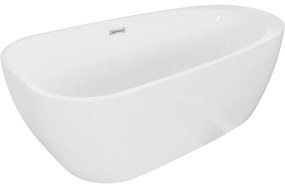 Mexen Giada, voľne stojaca vaňa 170 x 90 cm, biela lesklá, chrómový prepad, 52741709000-01