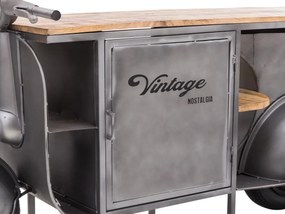 furniture-nabytek.cz - Masívna skrinka pod umývadlo Vanity z kovu a manga, lakovaná, strieborná