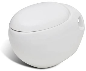 Nové biele závesné WC s jedinečným dizajnom v tvare vajíčka 240374