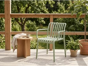 Plastová stolička TREGO s područkami, zelená