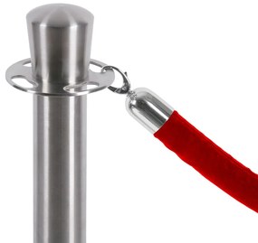 Povraz na bariérový stĺpik, chrómové koncovky, červená