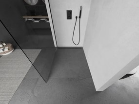 Mexen Kioto, sprchová zásteny typ Walk-In 125 x 200 cm, 8mm číre sklo, čierny profil, 800-125-101-70-00