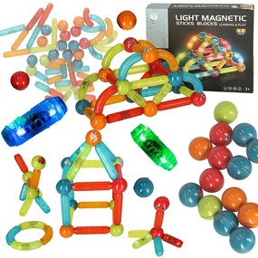 Svietiace magnetické bloky pre malé deti 52 prvkov