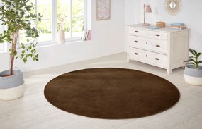 Hanse Home Collection koberce Kusový koberec Nasty 101154 Braun kruh - 200x200 (priemer) kruh cm