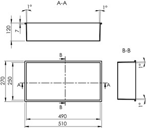 Polysan, INSERTA zapustená polica do obkladu, liaty mramor, 510x270mm, biela, 1301-53