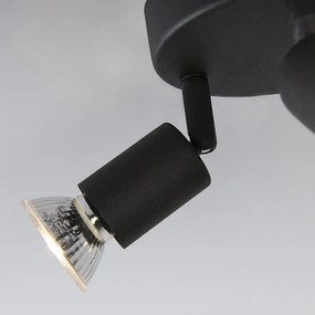 Priemyselné bodové svetlo čierne otočné okrúhle 3-svetlo - Jeany