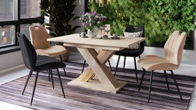 KARO béžový / dub artisan - MODERNÝ ROZKLADACÍ STÔL DO 180 cm!