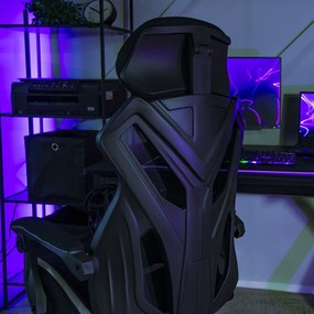 Herní židle Maximo s podnožkou černá/bílá