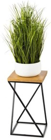 HowHomely Stojan na kvety LOFT 40x24 cm čierna/hnedá 10-1631-40-MDF