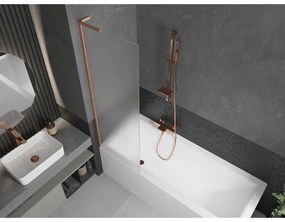 Mexen Next L, 1-krídlová vaňová zástena 60 x 150 cm, 6mm sklo námraza, medený profil, 895-060-000-03-30-65