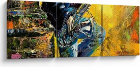 Obraz saxofonistu (s hodinami) (90x30 cm)