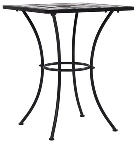 vidaXL Mozaikový bistro stolík, čierno biely 60 cm, keramika