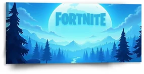 Sablio Obraz FORTNITE Modré údolie s mesiacom - 110x50 cm