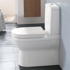 VILLEROY &amp; BOCH O.novo WC misa kombi s hlbokým splachovaním, zadný odpad, 360 x 640 mm, biela alpská, s povrchom CeramicPlus, 565810R1