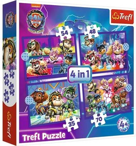 Trefl Puzzle Labková patrola Hrdinovia, 4v1 (35, 48, 54, 70 dielikov)