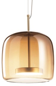 Toolight - LED závesné svietidlo zo skla Amber APP613-1CP, zlatá, OSW-03895