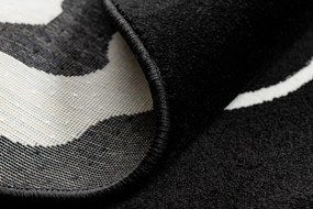 Okrúhly koberec HAMPTON Rosa ruža, kvety čierny