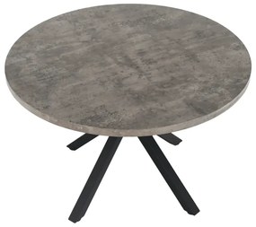 Jedálenský stôl, betón/čierna, priemer 120 cm, MEDOR