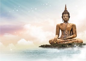 Obraz - Budha dozerajúci na zemi (70x50 cm)