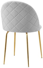 Jedálenská stolička FARGO zamatová, zlatá / sivá