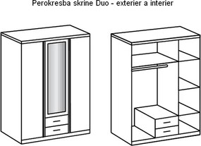 Šatníková skriňa Duo, dub San Remo