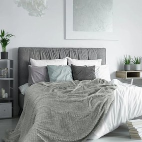 EUROFIRANY Klasická deka z mikroflanelového vlákna príjemného na dotyk 170 cm x 210 cm oceľová 100 % polyester Varianta: 335300