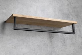 Sapho Sapho, SKA polička na uteráky s hrazdou 600x250mm, dub/čierna mat, SKA385B
