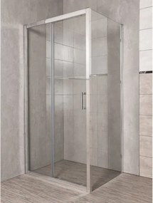 Novoterm Obdĺžnikový sprchový kút NV-Zoom 100x80 chrom/transparent - bez vaničky