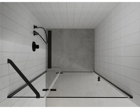 Mexen Roma, sprchové dvere do otvoru 110 x 190 cm, 6mm číre sklo, čierny profil, 854-110-000-70-00