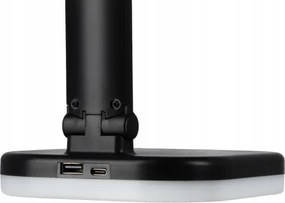 LED RGBW stmievateľná stolová lampa s bezdrôtovým nabíjaním LED/7W/5V USB čierna