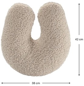 Svetlohnedý detský pohovkový vankúš z textílie buklé U – Wigiwama