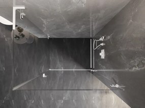 Mexen Lunar-B L, 1-krídlový sprchový kút, pravý, 80 x 70 cm, 8mm číre sklo, biely profil, 832L-080-070-20-00-P