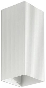 FARO 40565 - Nástenné svietidlo SOLE 2xGU10/8W/230V biela vrúbkovaná hranatý