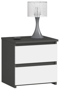 Nočný stolík Cleania CL2 (grafit sivý + biela). Vlastná spoľahlivá doprava až k Vám domov. 1071066
